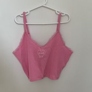 Pink cropped cami - Size S - Never worn
